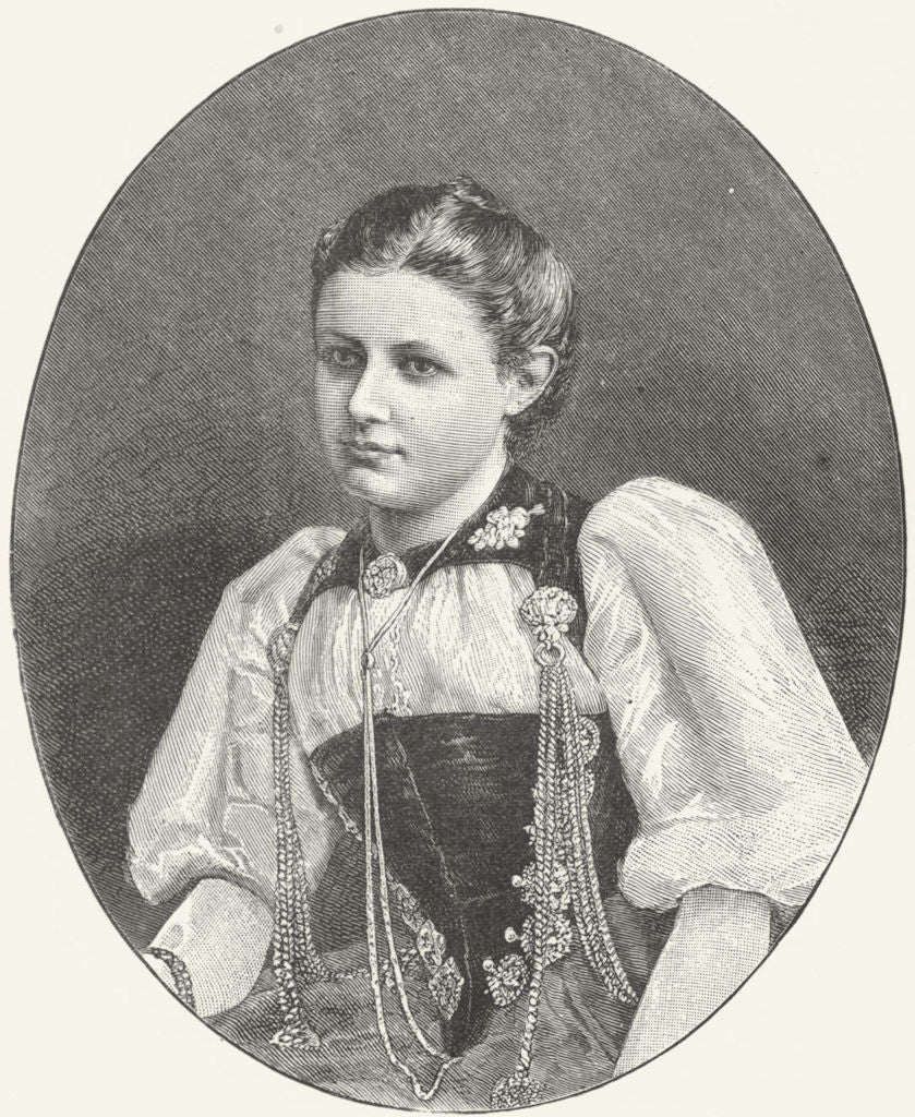 SWITZERLAND. A girl of Berne 1891 old antique vintage print picture